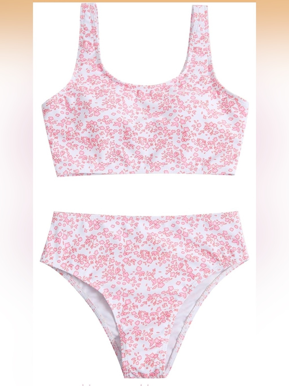 2 Piece Striped Bowknot Swimsuit Set Wireless Light Pink 10Y 1818/bb1-1